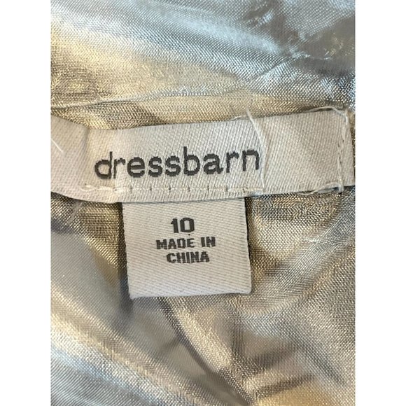 Dress Barn Women Floral Knee Length Dress Tie Waist Back Zip Brown White Size 10 - Picture 6 of 8